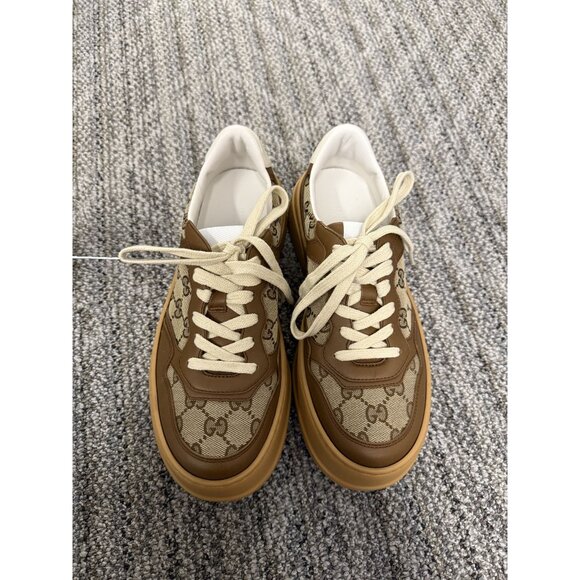 Gucci GG Supreme Beige & Brown Sneakers Made In Italy - Picture 1 of 11